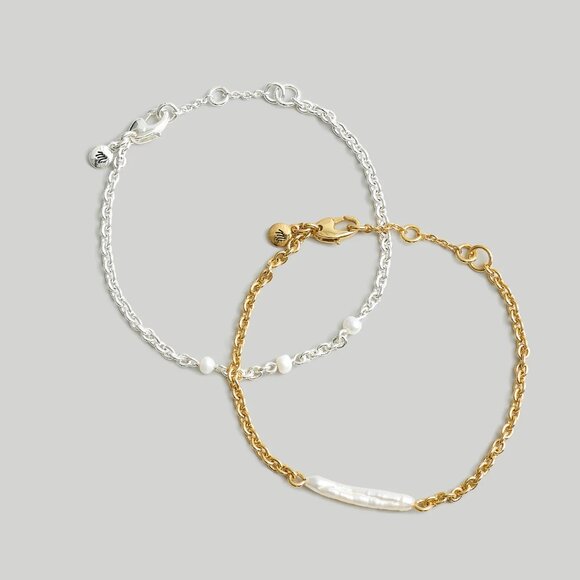 Madewell Two-Pack Casted Freshwater Pearl Bracelet Set (New with Tag) - Picture 1 of 1